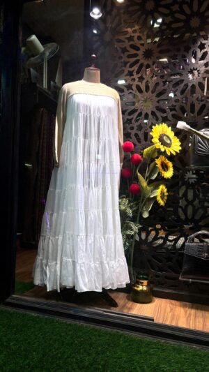 PLEATED LONG GOWN